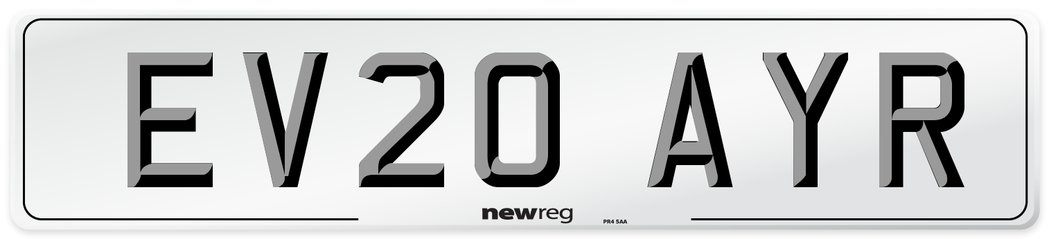 EV20 AYR Number Plate from New Reg